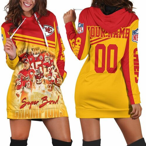 Kansas City Chiefs Afc West Division Champions Super Bowl 2021 Personalized Hoodie Dress Sweater Dress Sweatshirt Dress