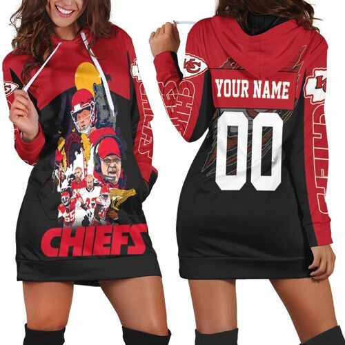 Kansas City Chiefs Andy Reid  Team Wolf Nfl 2020 Super Bowl 3d Hoodie Dress Sweater Dress Sweatshirt Dress