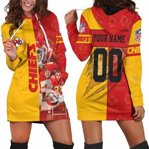 Kansas City Chiefs Logo Afc West Champions Super Bowl 2021 Personalized 1 Hoodie Dress Sweater Dress Sweatshirt Dress