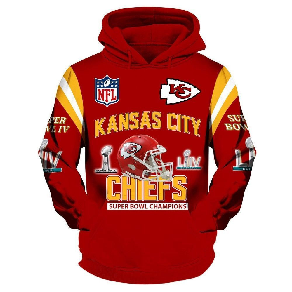 Kansas City Chiefs NFL All Star Team Super Bowl Champions LIV Men And Women 3D Full Printing Hoodie Zip Hoodie Kansas City Chiefs NFL 3D Full Printing Shirt