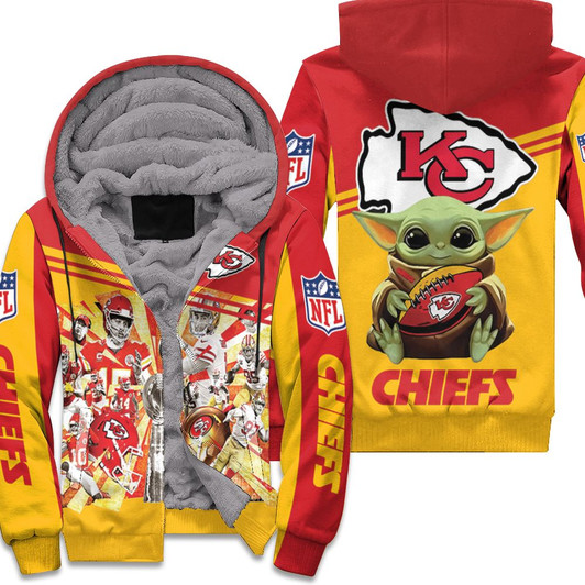 Kansas City Chiefs Nfl 2020 Season Baby Yoda Fleece Hoodie