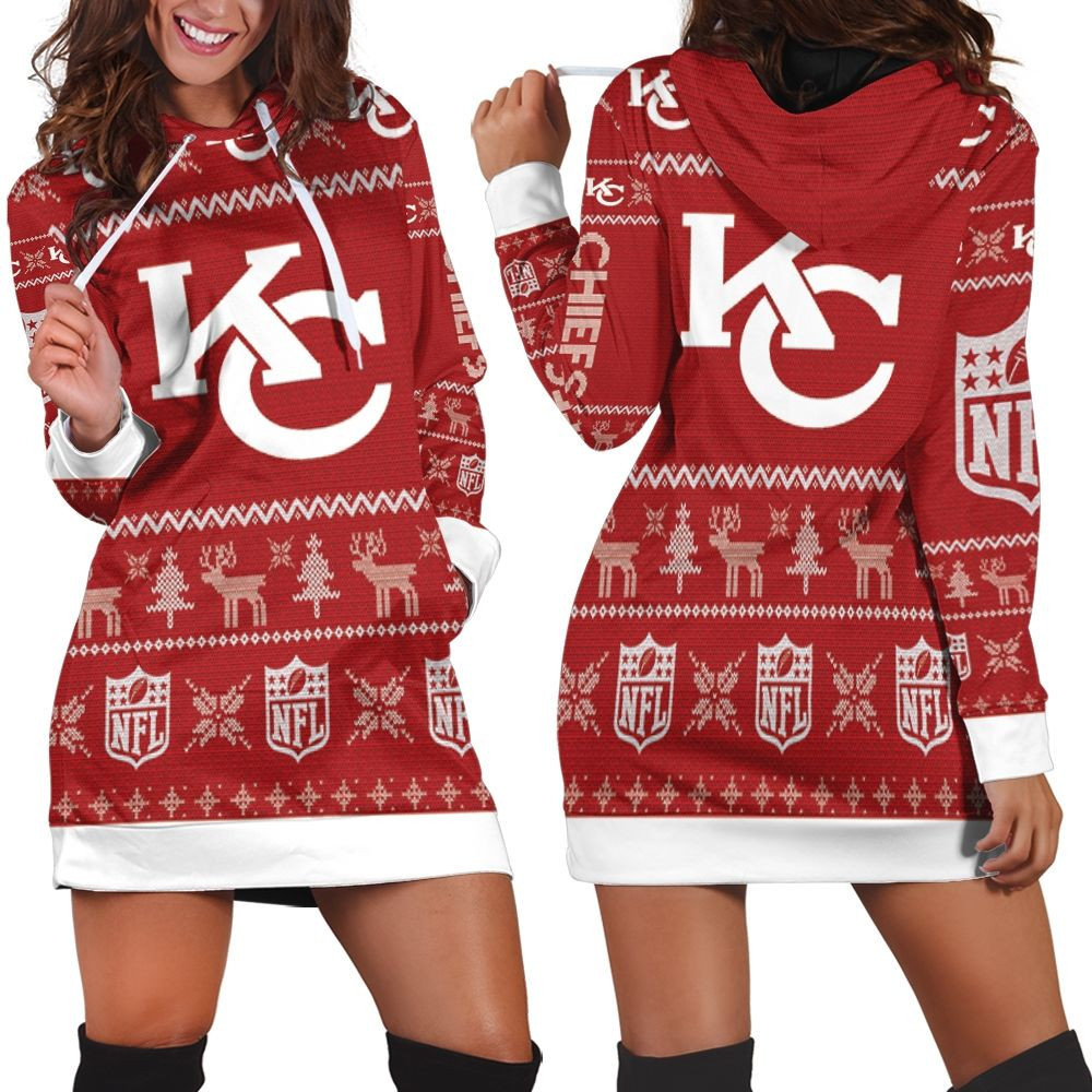 Kansas City Chiefs Nfl Ugly Sweatshirt Christmas 3d Hoodie Dress For Women