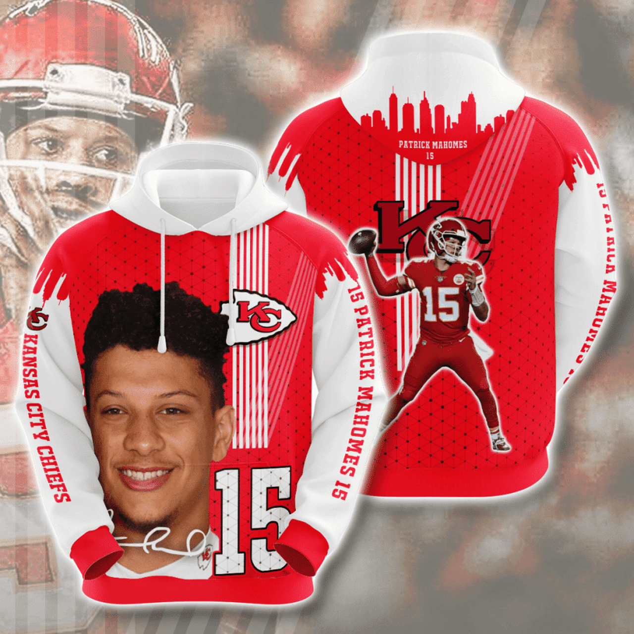 Kansas City Chiefs Patrick Mahomes Form 3d All Over Print Hoodie