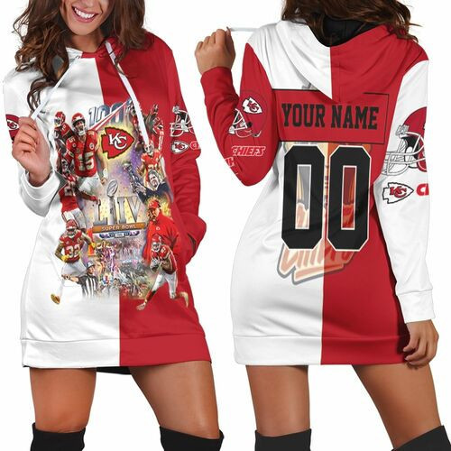 Kansas City Chiefs Super Bowl Liv Champion 2019 Greatest Football Team 3d Hoodie Dress Sweater Dress Sweatshirt Dress
