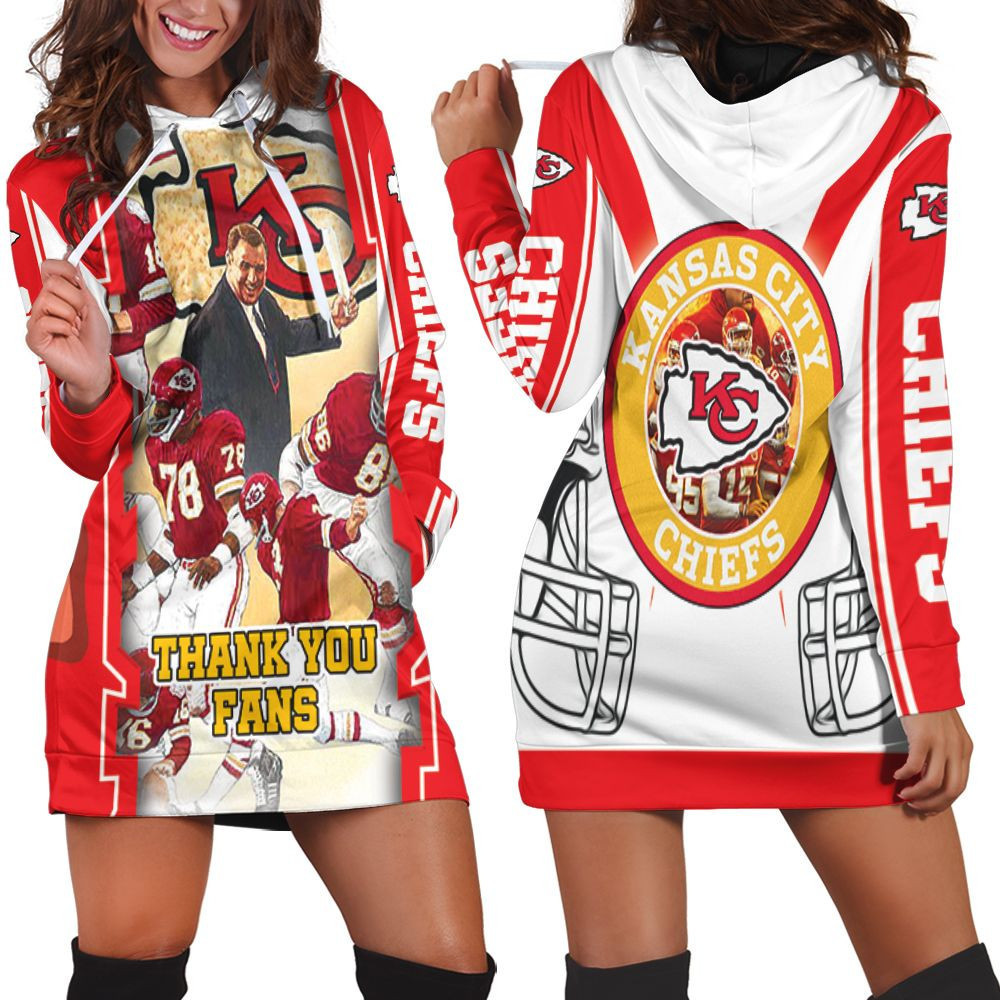 Kansas City Chiefs Thank You Fans 2021 Super Bowl Afc Division Champions Hoodie Dress Sweater Dress Sweatshirt Dress