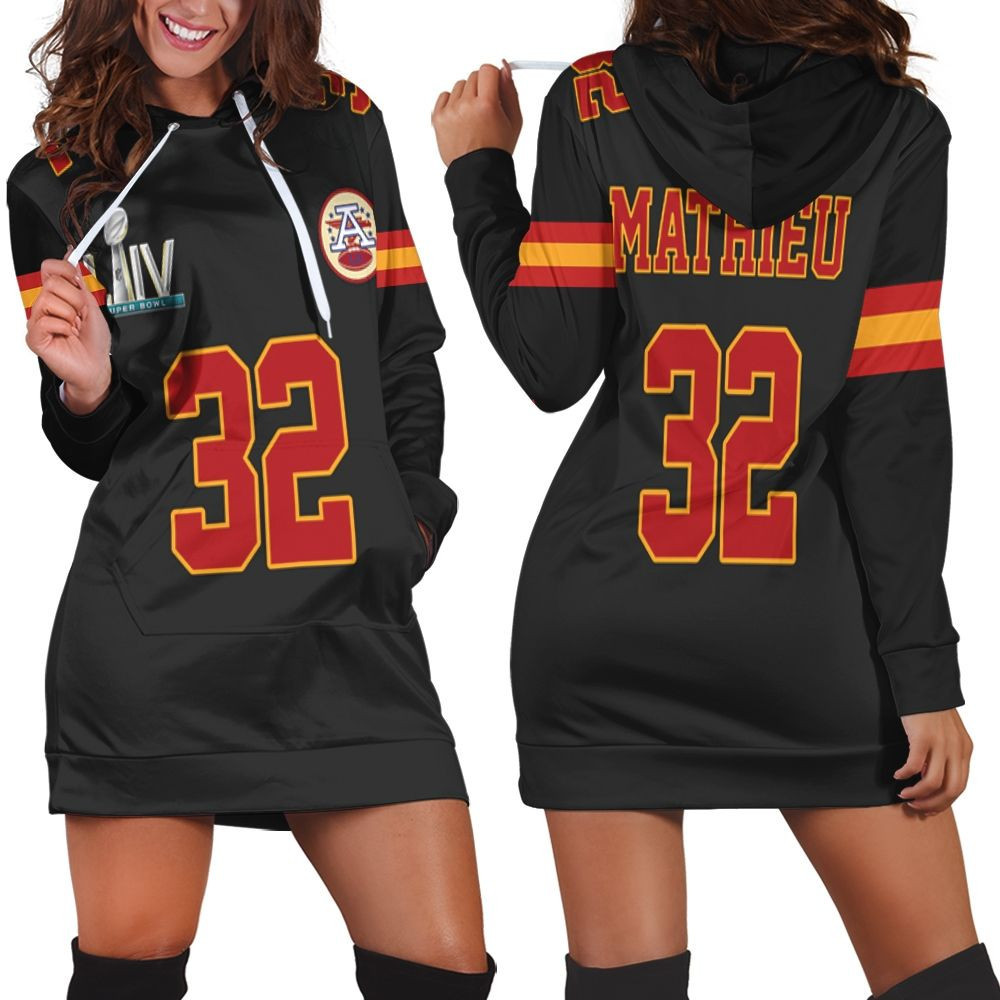 Kansas City Chiefs Tyrann Mathieu 32 Nfl Black Jersey Inspired Hoodie Dress Sweater Dress Sweatshirt Dress