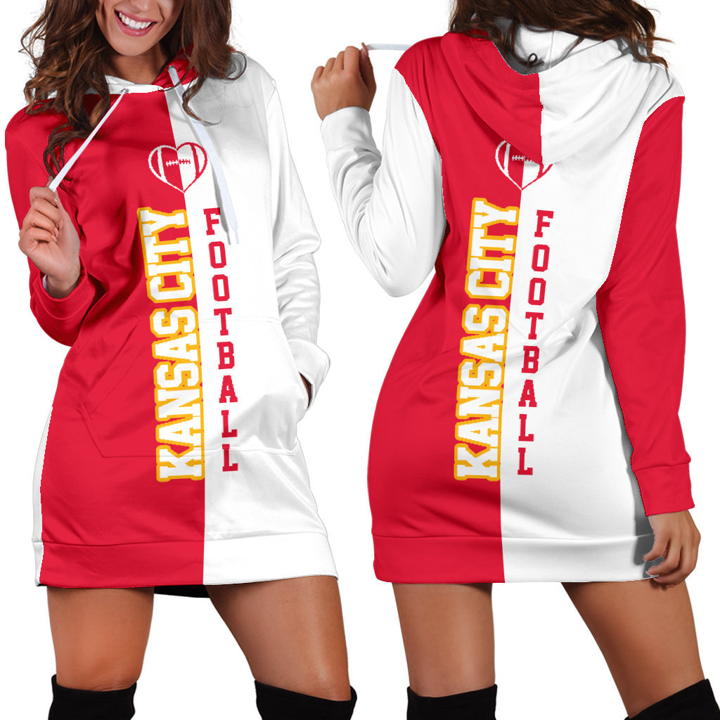 Kansas City Football Hoodie Dress 3d All Over Print For Women Hoodie