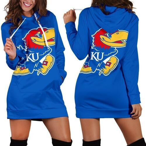 Kansas Jayhawks Hoodie Dress Sweater Dress Sweatshirt Dress 3d All Over Print For Women Hoodie