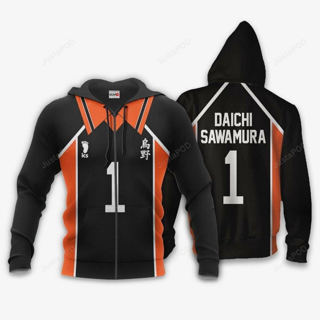 Karasuno Daichi Sawamura Num 1 Haikyuu Anime 3d All Over Print Hoodie