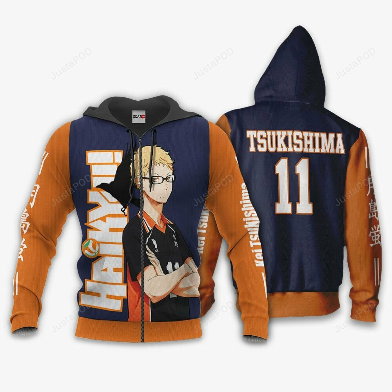 Karasuno Kei Tsukishima Haikyuu Anime 3d All Over Print Hoodie