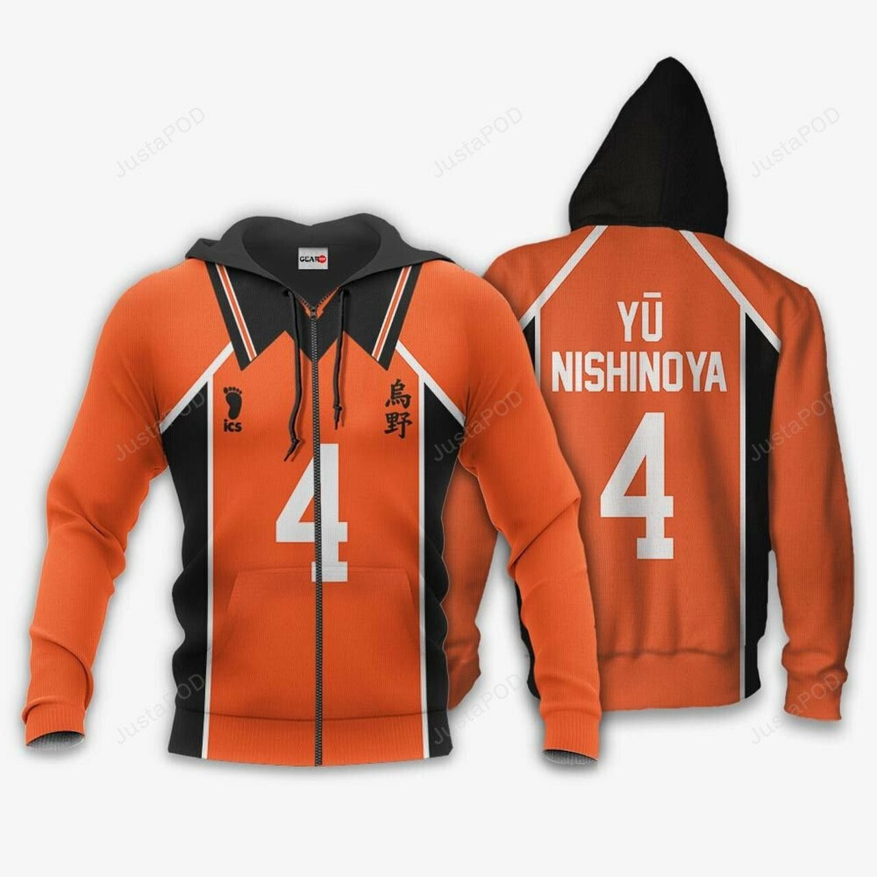 Karasuno Yu Nishinoya Num 4 Haikyuu Anime 3d All Over Print Hoodie