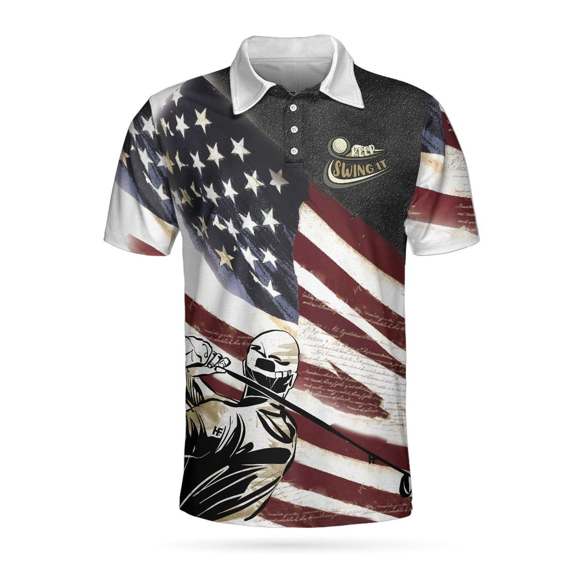 Keep Swing It American Flag Golf Club Polo Shirt USA Flag Polo Shirt Best Golf Shirt For Men