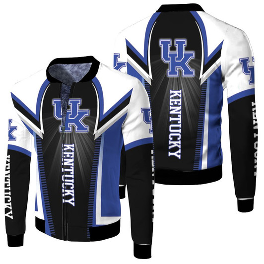 Kentucky Wildcats Ncaa For Wildcats Fan Fleece Bomber Jacket