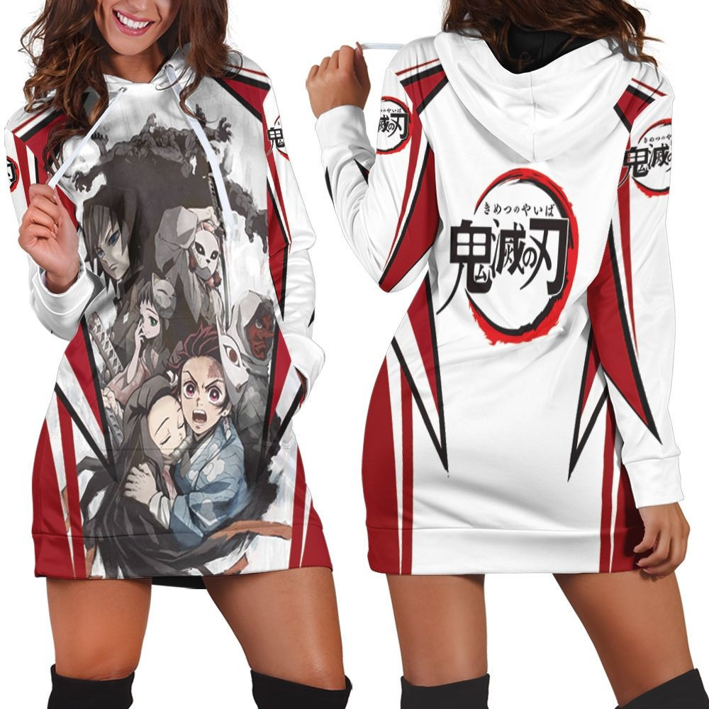 Kimetsu No Yaiba Anime Hashira And Demon Slayers Corps Hoodie Dress Sweater Dress Sweatshirt Dress