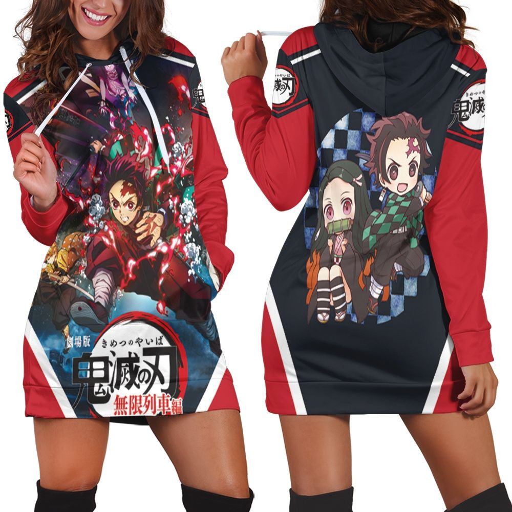 Kimetsu No Yaiba The Last Fight Hoodie Dress Sweater Dress Sweatshirt Dress