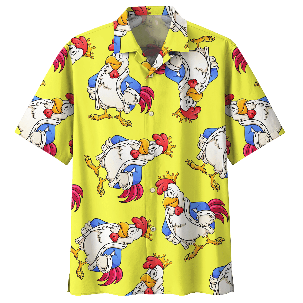 King Chicken Aloha Hawaiian Shirt Colorful Short Sleeve Summer Beach Casual Shirt For Men And Women