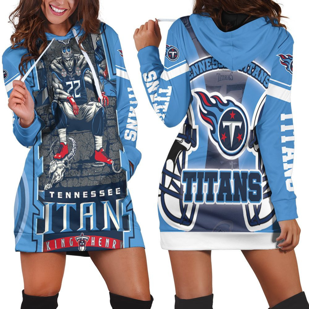 King Derrick Henry 22 Tennessee Titans Afc Sotuh Division Champions Super Bowl 2021 Hoodie Dress Sweater Dress Sweatshirt Dress