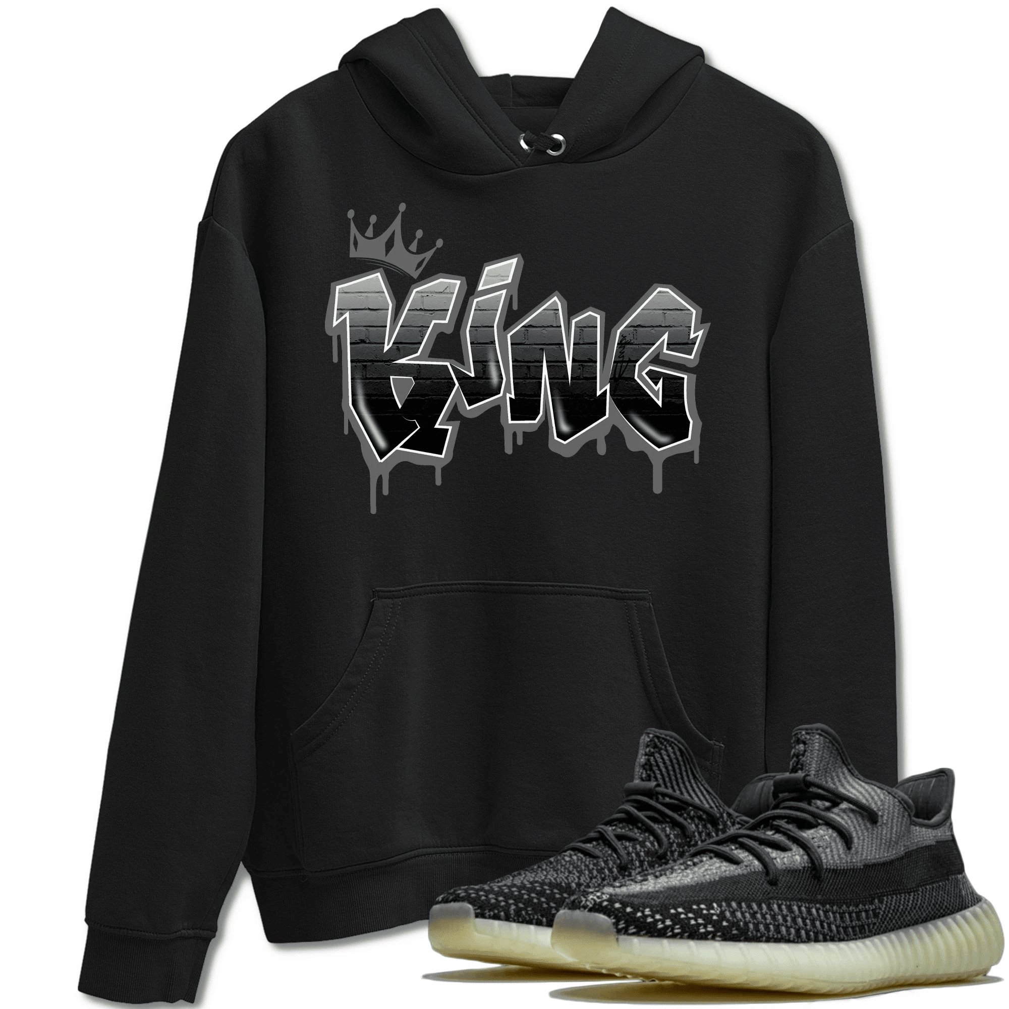 King Graffiti Hoodie - Yeezy 350 V2 Carbon Asriel Outfit