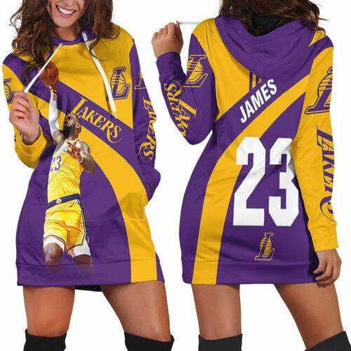 King James 23 Los Angeles Lakers Western Conference Hoodie Dress Sweater Dress Sweatshirt Dress