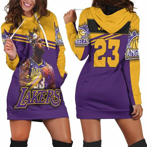 King Lebron James 23 Los Angeles Lakers Nba Western Conference Hoodie Dress Sweater Dress Sweatshirt Dress