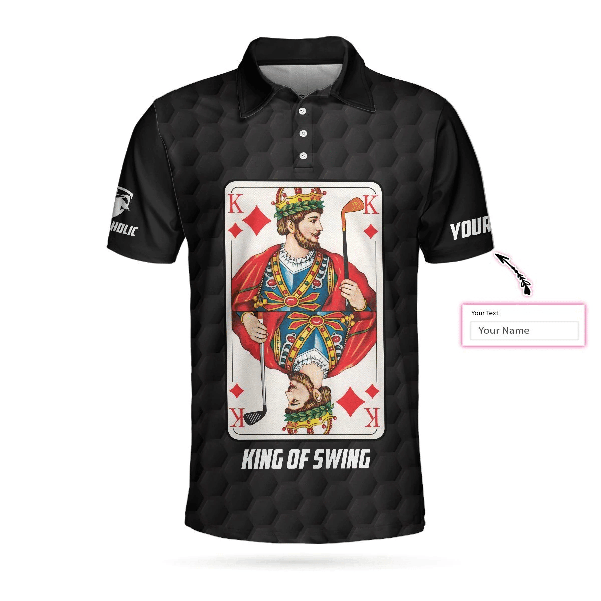 King Of Swing Golf Custom Polo Shirt Personalized Golfing King Card Polo Shirt Best Golf Shirts Short Sleeve Polo For Men