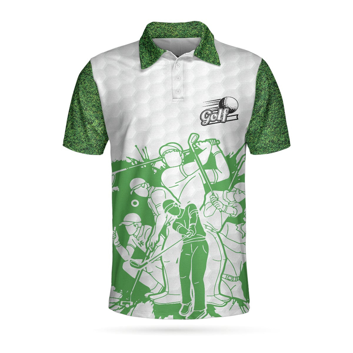 King Of The Green Golf Polo Shirt White And Green Golf Shirt For Men Cool Gift For Golfers