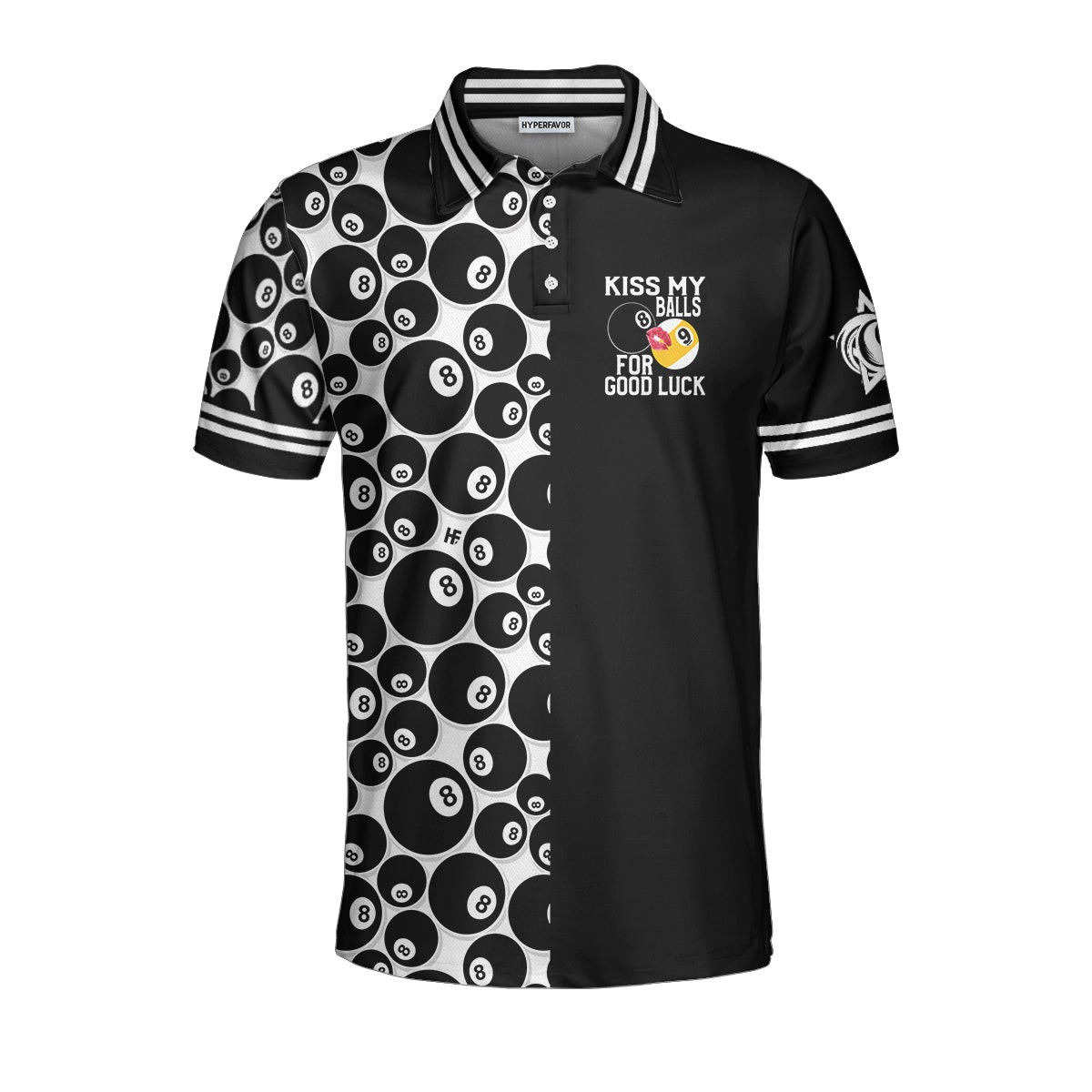 Kiss My Balls For Good Luck Polo Shirt Best Polo Style Billiard Shirt Gift Idea For Billirad Players