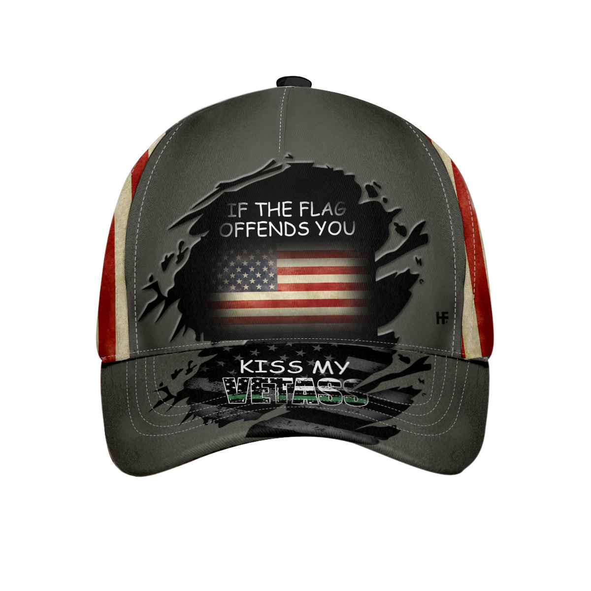 Kiss My Vetass Classic Cap American Flag Veteran Baseball Cap For Adults Veteran Themed Baseball Cap