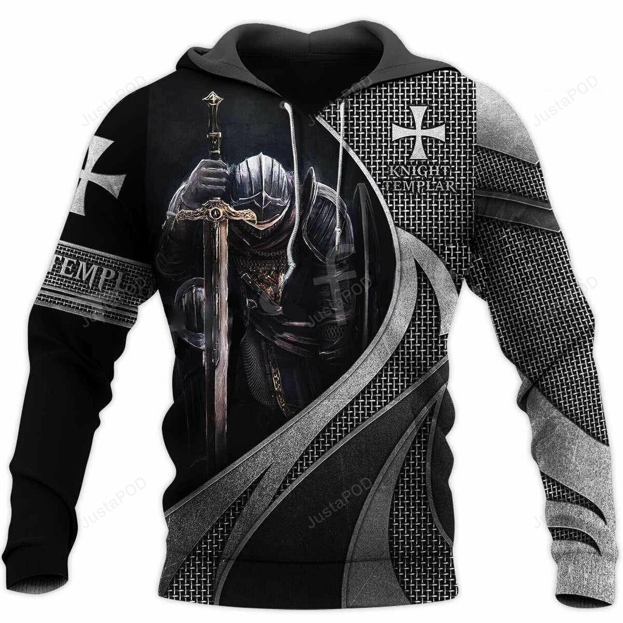 Knight Templar Armor 3d All Over Print Hoodie