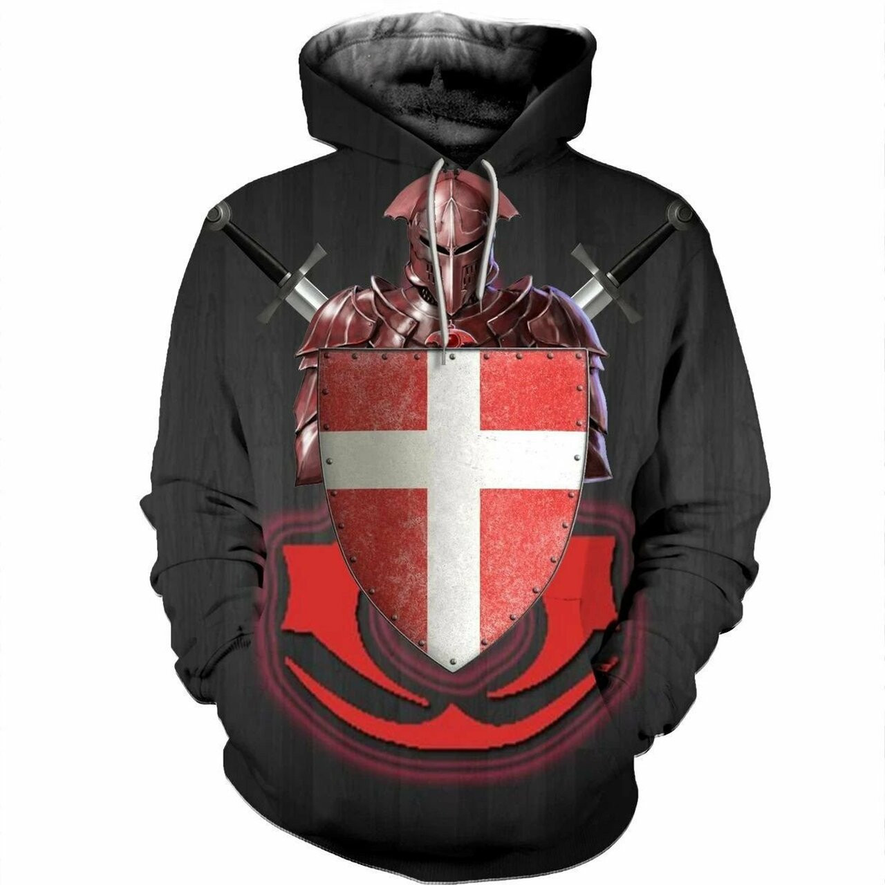 Knights Templar 3d All Over Print Hoodie