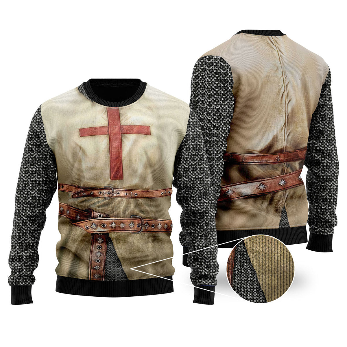 Knights Templar Armor Ugly Christmas Sweater Ugly Sweater For Men Women