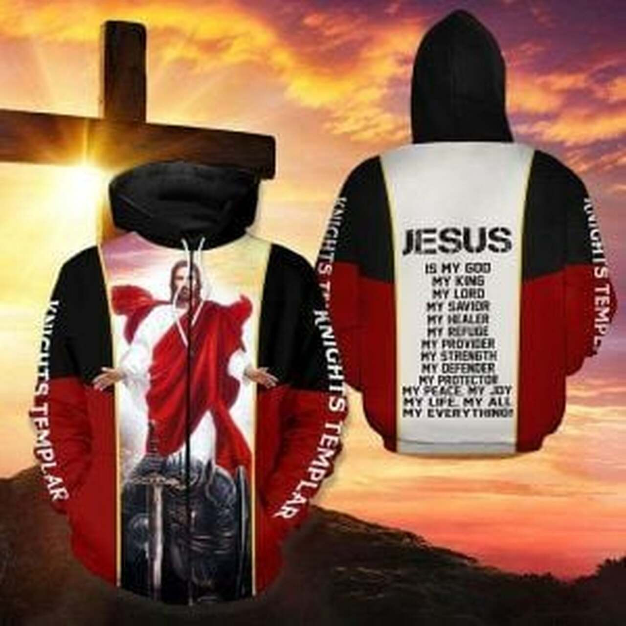 Knights Templar Jesus My Everything 3d All Over Print Hoodie