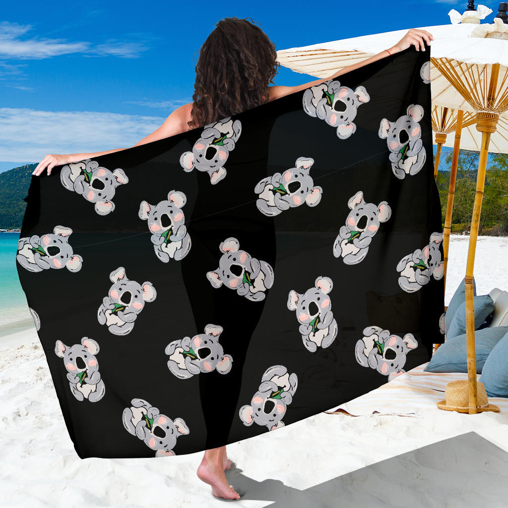 Koala Pattern Print Sarong Cover Up Koala Pareo Wrap Skirt Dress