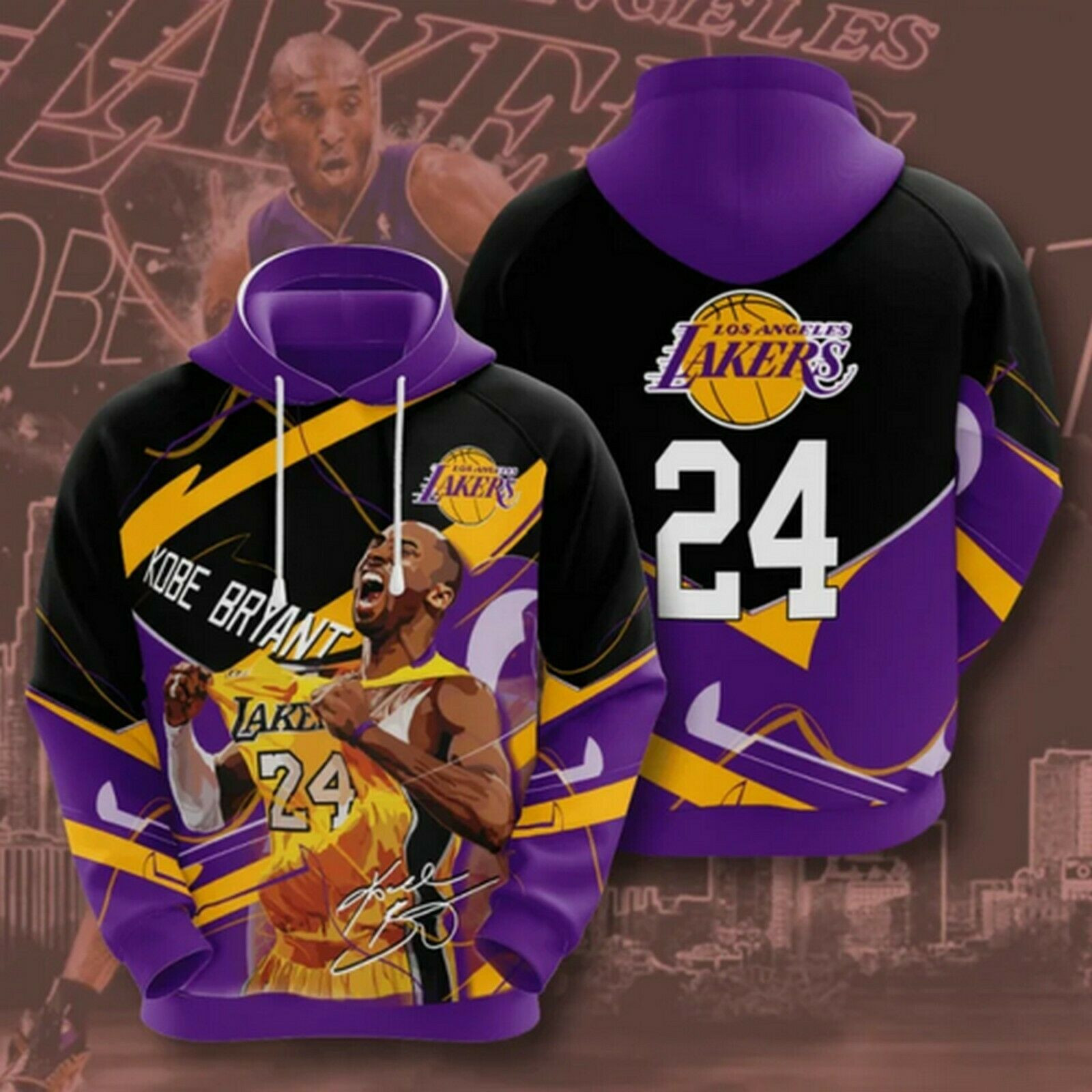 Kobe Bryant 24 Legend Hoodie 3D All Over Printed Top Gifts Xmast New Year 2022