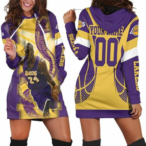 Kobe Bryant 24 Los Angeles Lakers Western Conference Cobra Personalized Hoodie Dress Sweater Dress Sweatshirt Dress