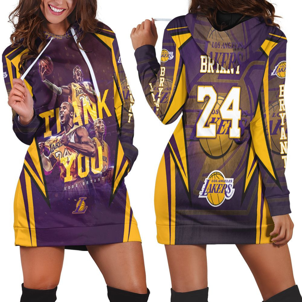 Kobe Bryant 24 Los Angeles Lakers Western Conference Thank You Hoodie Dress Sweater Dress Sweatshirt Dress