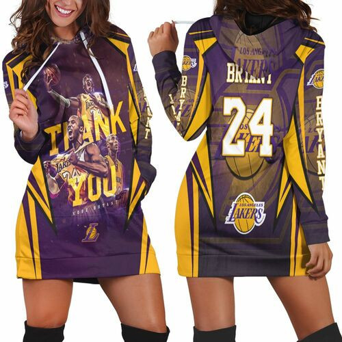 Kobe Bryant 24 Los Angeles Lakers Western Conference Thank You Hoodie Dress Sweater Dress Sweatshirt Dress