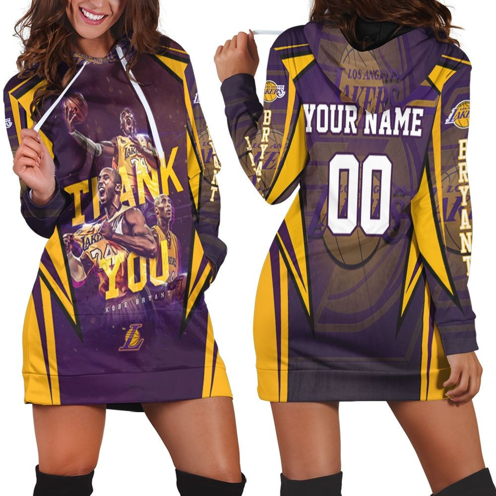 Kobe Bryant 24 Los Angeles Lakers Western Conference Thank You Personalized Hoodie Dress Sweater Dress Sweatshirt Dress