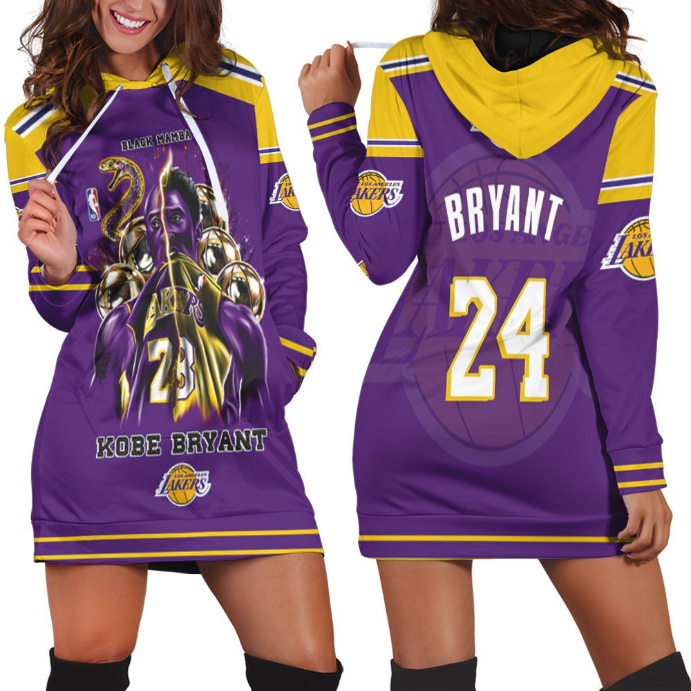 Kobe Bryant Black Mamba Snake Los Angeles Lakers Hoodie Dress Sweater Dress Sweatshirt Dress
