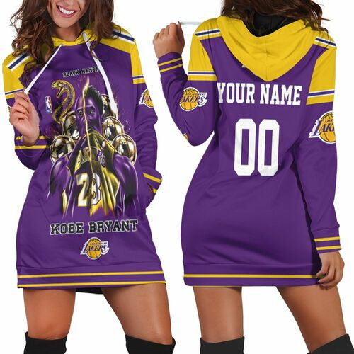 Kobe Bryant Black Mamba Snake Los Angeles Lakers Personalized Hoodie Dress Sweater Dress Sweatshirt Dress