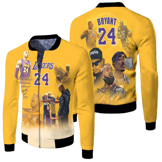 Kobe Bryant Los Angeles Lakers 24 Signed Fleece Bomber Jacket