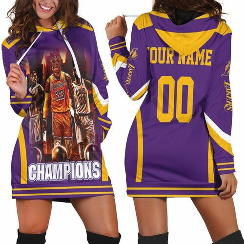 Kobe Bryant Michael J Lebron James Champions Los Angeles Lakers 3d Hoodie Dress Sweater Dress Sweatshirt Dress