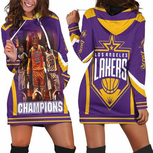 Kobe Bryant Michael J Lebron James Champions Los Angeles Lakers 3d Hoodie Dress Sweater Dress Sweatshirt Dress