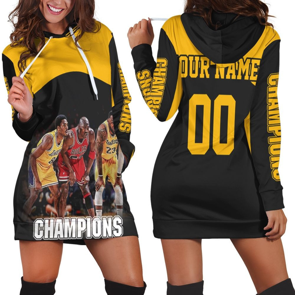 Kobe Bryant Michael Jordan Lebron James Champions Legends Never Die For Fans 3d Hoodie Dress Sweater Dress Sweatshirt Dress