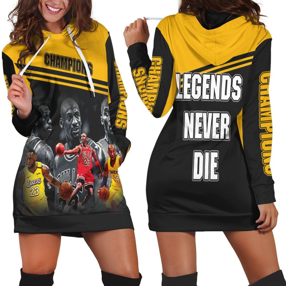 Kobe Bryant Michael Jordan Lebron James Legends Never Die 3d Hoodie Dress Sweater Dress Sweatshirt Dress