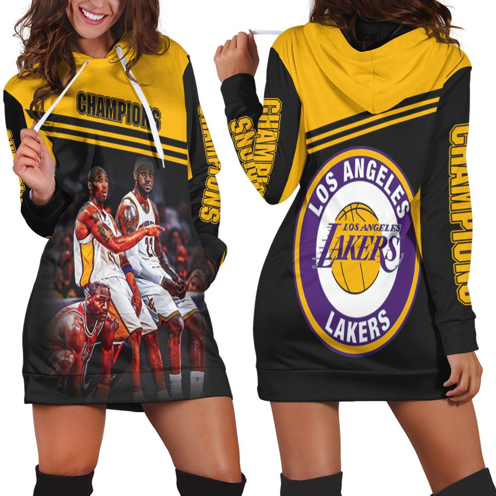 Kobe Bryant Michael Jordan Lebron James Sit Together Legends 3d Hoodie Dress Sweater Dress Sweatshirt Dress