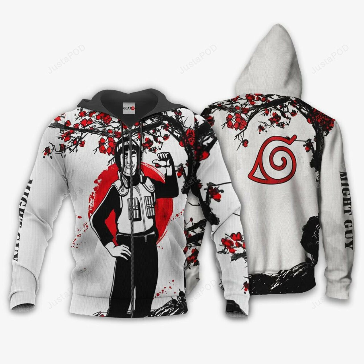 Konoha Might Guy Japan Style Anime 3d All Over Print Hoodie