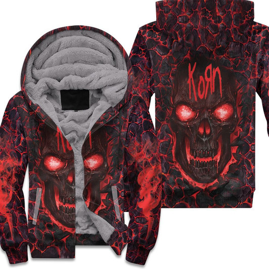 Korn Lava Skull 3D Full Fleece Hoodie