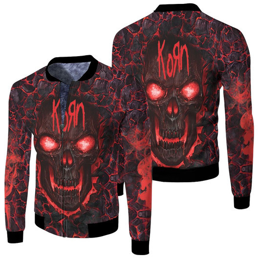 Korn Lava Skull Fleece Bomber Jacket