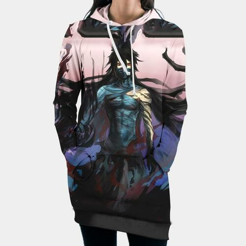 Kurosaki Ichigo Transform Hooded Dress Bleach 3d Hoodie Dress Sweater Dress Sweatshirt Dress Hoodie